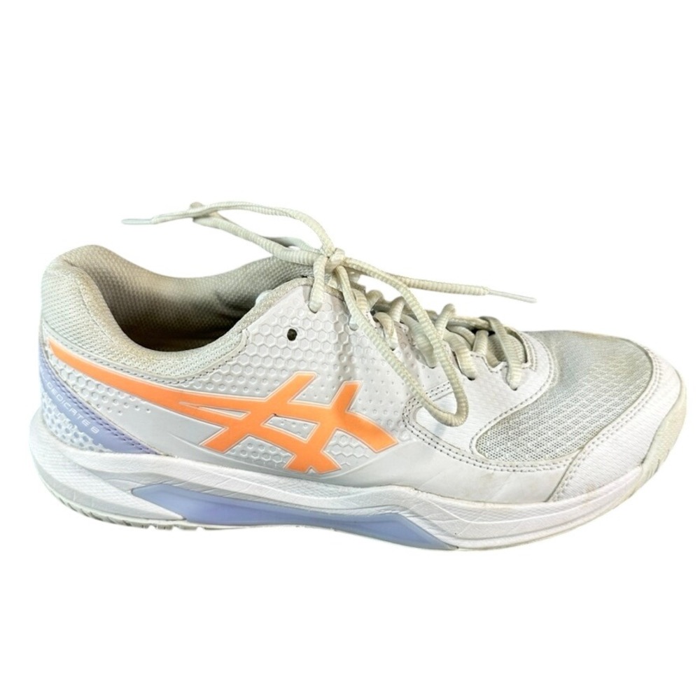 ASICS Gel-Dedicate 8 Pickleball Shoes White Orange Womens Court Sneakers 9.5
